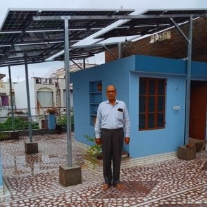 Residential rooftop solar panel installation with subsidy