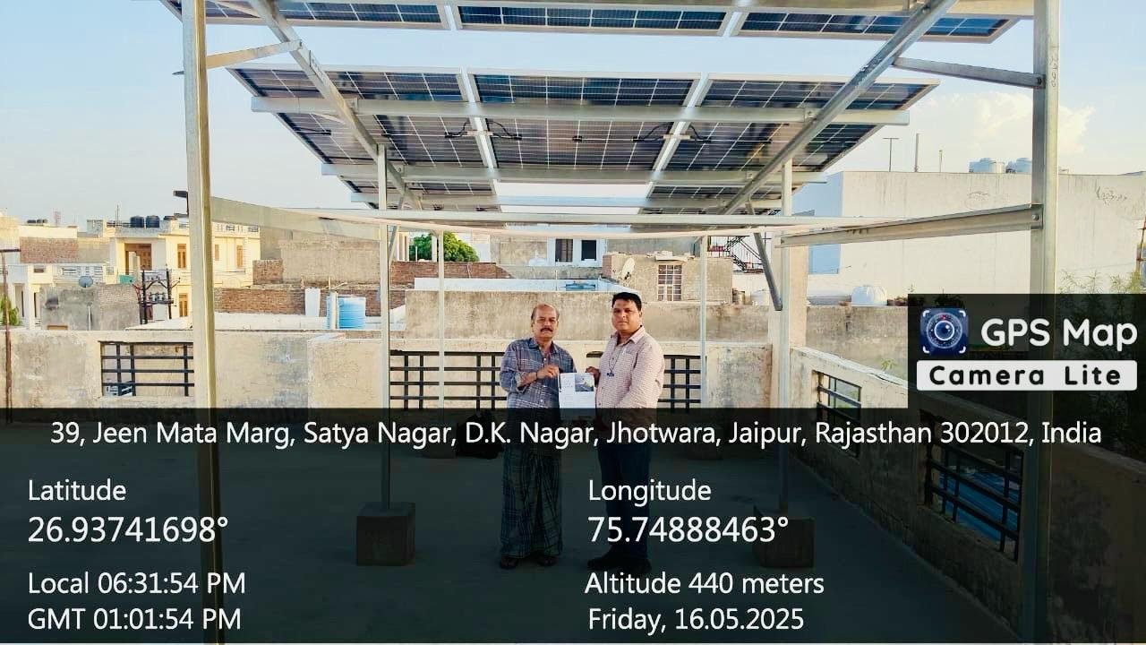 6kW rooftop solar installation in Satya Nagar Jaipur under PM Surya Ghar Yojana