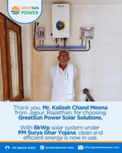 GreatSun Power 6kWp Solar Installation in Jaipur
