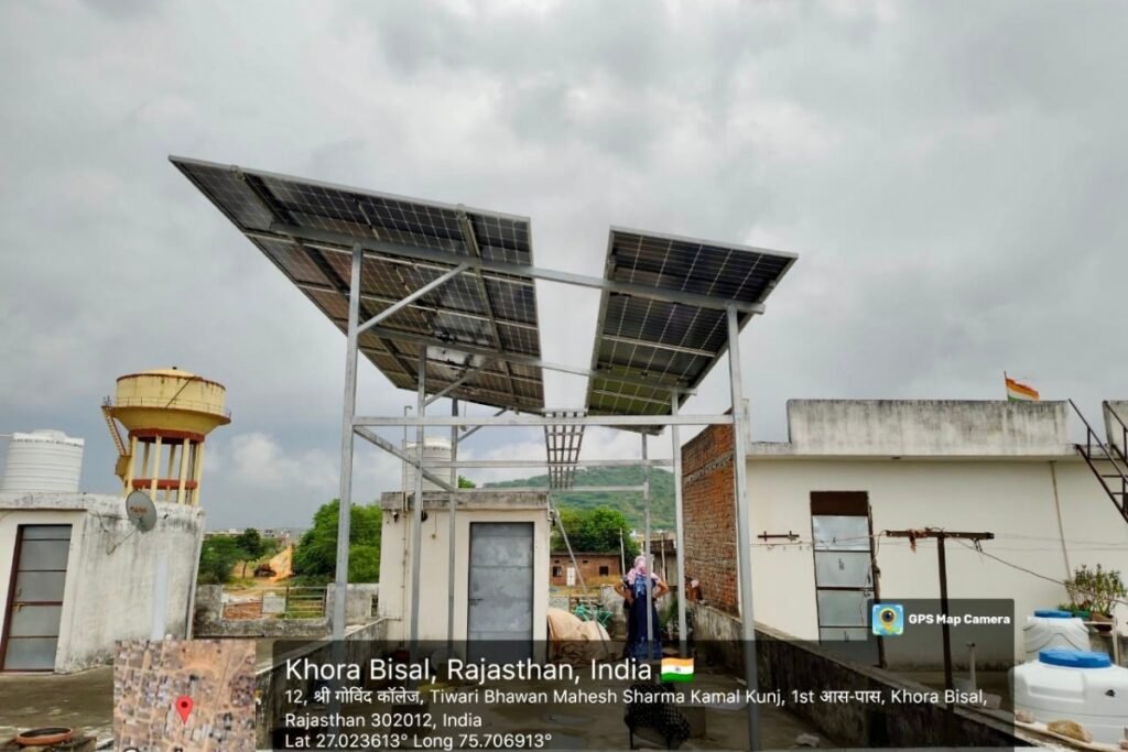 5kW solar panel installation at Suman Bunker Rajasthan by GreatSun Power
