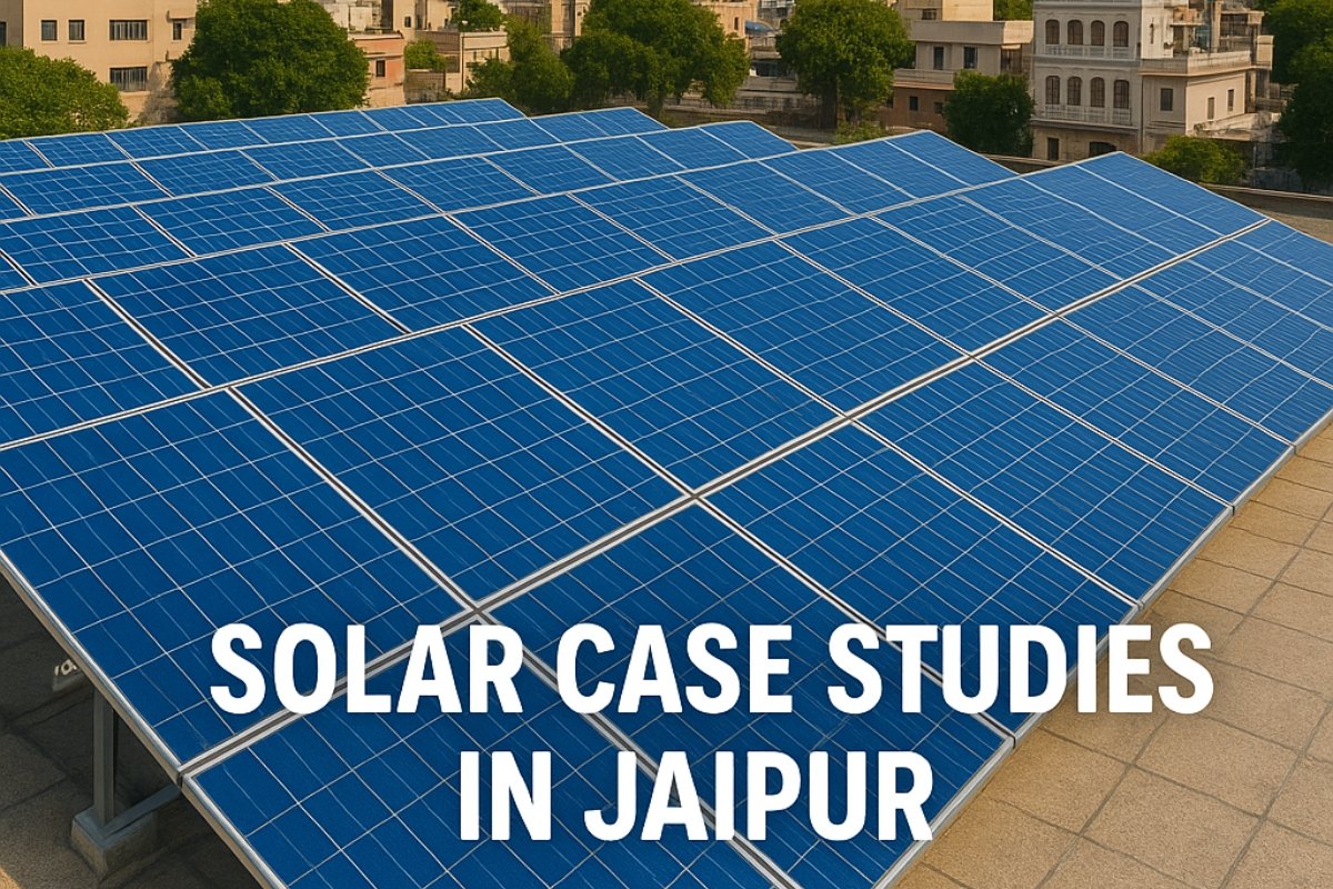 Rooftop solar panel installation in Jaipur city showcasing real solar project case studies